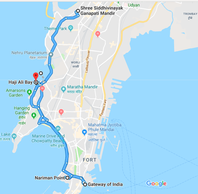 day 1- Mumbai route plan